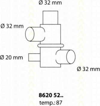 TRISCAN 8620 5287 термостат, охлаждающая жидкость на LADA SAMARA (2108, 2109, 2115)