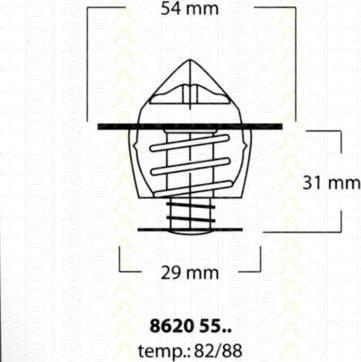 TRISCAN 8620 5588 термостат, охлаждающая жидкость на SAAB 900 I (AC4, AM4)