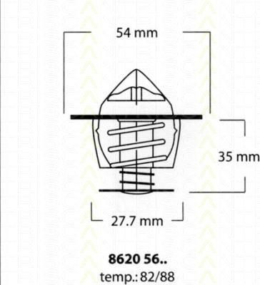 TRISCAN 8620 5682 термостат, охлаждающая жидкость на HYUNDAI H-1 Cargo (TQ)