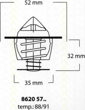 TRISCAN 8620 5791 термостат, охлаждающая жидкость на FORD TRANSIT c бортовой платформой/ходовая часть (E_ _)