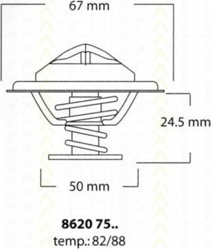 TRISCAN 8620 7588 термостат, охлаждающая жидкость на RENAULT 25 (B29_)