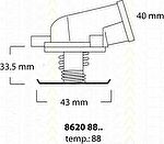TRISCAN 8620 8888 термостат, охлаждающая жидкость на MERCEDES-BENZ C-CLASS (W202)