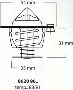TRISCAN 8620 9688 термостат, охлаждающая жидкость на FORD ESCORT IV (GAF, AWF, ABFT)
