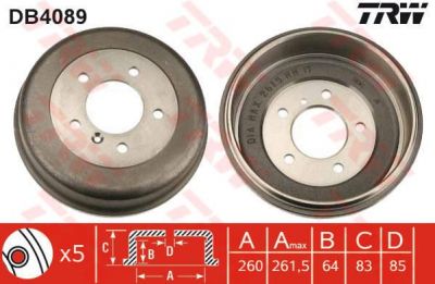 TRW DB4089 Барабан тормозной MB G-Class(W460/W461/W463) 88-> (6014235001)