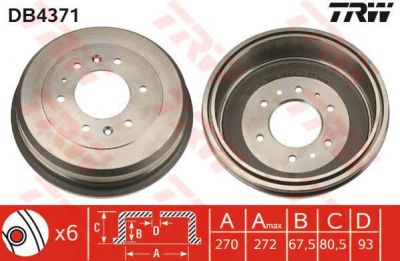 TRW DB4371 Барабан тормозной FORD RANGER/MAZDA B-SERIE 99-