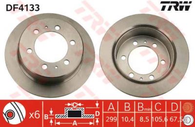 TRW DF4133 Диск тормозной задний SY REXTON MUSSO KORANDO 300x10,4mm (4840105101)