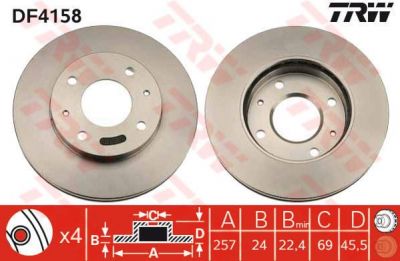 TRW DF4158 Диск торм пер вент LANTRA/ELANTRA/MATRIX (5171238100)