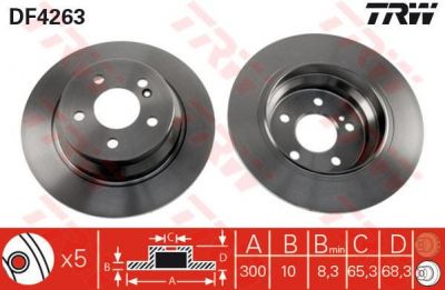 TRW DF4263 Диск тормозной MB W211/W212 задний вент. (2114230712)