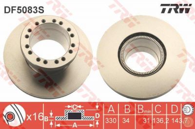 TRW DF5083S тормозной диск на DAF LF 45