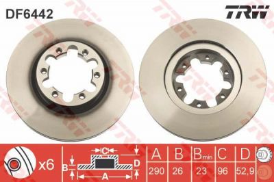 TRW DF6442 тормозной диск на NISSAN NT400 Cabstar