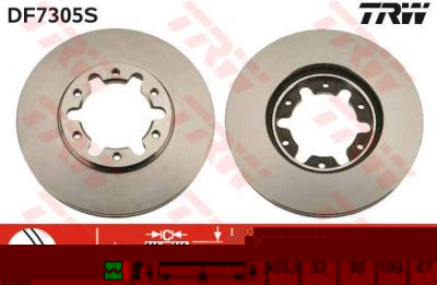 TRW DF7305S Диск тормозной NISSAN PATROL 2.8D-3.0D 97-10 передний (40206-VB001)