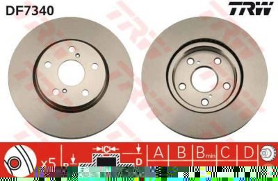 TRW DF7340 Диск тормозной передний Lexus IS 05- 296x28mm (4351230310)