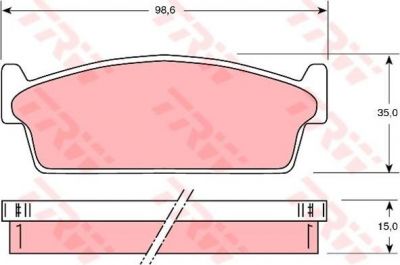 TRW GDB1021 комплект тормозных колодок, дисковый тормоз на NISSAN 200 SX (S13)