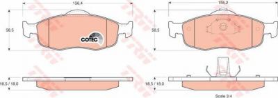 TRW GDB1107 Колодки тормозные передние FORD MONDEO 93-00 SCORPIOO 86-94 без датч. (6882584)