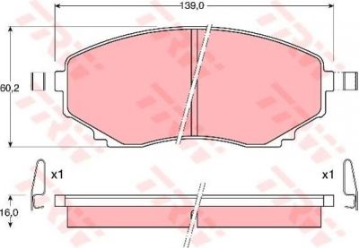 TRW GDB1177 Колодки торм. перед. Mazda E2000/E2200/MPV I 2,5TD/3,0i V6 96-99 (S4YK3323Z)