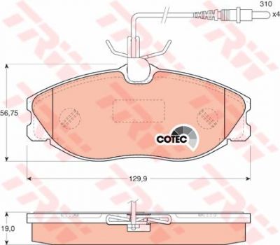 TRW GDB1194 Колодки тормозные передние CITROEN XSARA PEUGEOT 406 607 (425160)