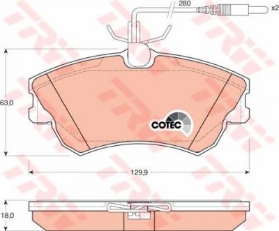 TRW GDB1270 Колодки тормозные дисковые F RENAULT Espace 11/96-10/02;Grand Espace 11/97-10/02; (6025407835)