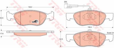 TRW GDB1290 Колодки тормозные ALFA 145/146/FIAT BRAVO -01/PUNTO 01- передние с датчиком (571883)