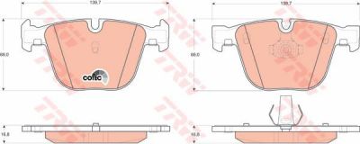 TRW GDB1502 Колодки задние E60/E65/X5(E70)/X6(E71) all 02-> (34216768471)