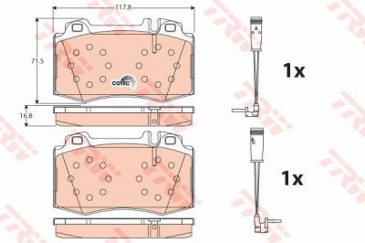 TRW GDB1543 Колодки передние MB W220 W163 4.3-5.5L (1634200620)