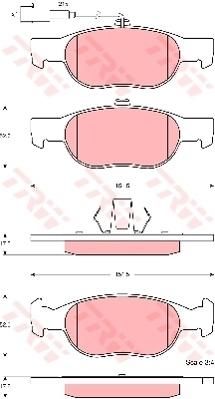 TRW GDB1564 комплект тормозных колодок, дисковый тормоз на FIAT BRAVA (182)