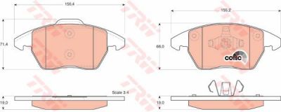 TRW GDB1605 Колодки передние CITROEN C4/PEUGEOT 308 1.6/2.0L+2.0HDI all 04-> (425488)