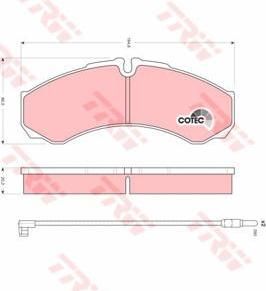 TRW GDB1609 комплект тормозных колодок, дисковый тормоз на RENAULT TRUCKS MASCOTT c бортовой платформой/ходовая часть