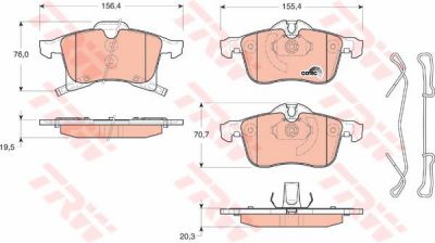 TRW GDB1668 Колодки передние OPEL Ast H/Zaf/Meriva (1605992)