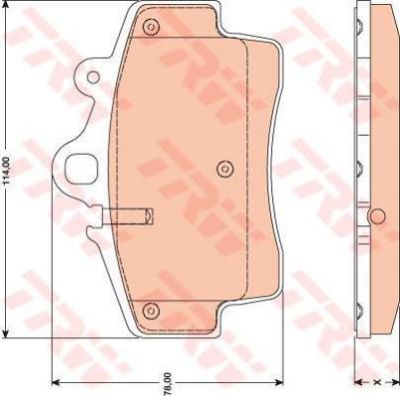 TRW GDB1756 Колодки тормозные перед. Porsche Boxster/Cayman 2,7/3,4L 04-> (98735193903)