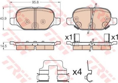 TRW GDB1950 Колодки тормозные зад. FIAT Panda 06/12>
