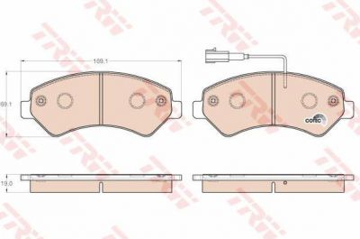 TRW GDB1982 Колодки тормозные CITROEN JUMPER/FIAT DUCATO/PEUGEOT BOXER R16 06- передние