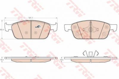 TRW GDB2009 Колодки передние FORD Focus III/Kuga II 2012-> (1775091)