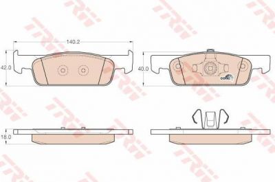 TRW GDB2016 Колодки тормозные передние Renault Logan II/Clio IV 2012 - (410605612R)