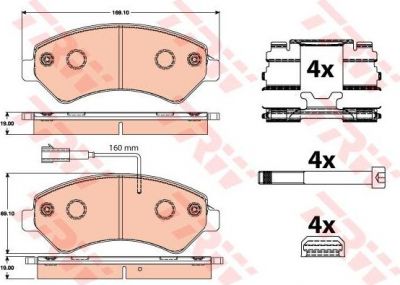 TRW GDB2072 Колодки передние CITROEN JUMPER (250) GDB2072