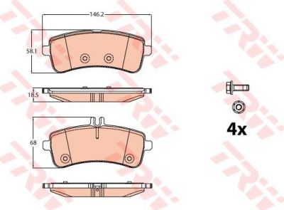 TRW GDB2079 GDB2079_колодки дисковые задние! MB W222/С217 4.7/6.0i 13>