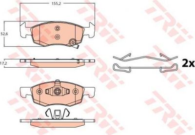 TRW GDB2099 комплект тормозных колодок, дисковый тормоз на OPEL CORSA E Van