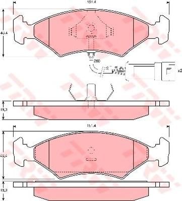 TRW GDB238 Колодки тормозные перед. Ford Fiesta, Sierra (F) 81-95 1079919 (571291)