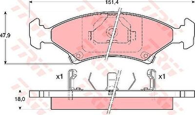 TRW GDB3096 Колодки торм.дисковые .Kia Retona 97-98/Sephia 92-00/Shuma 97-00 (0K20A3323Z)