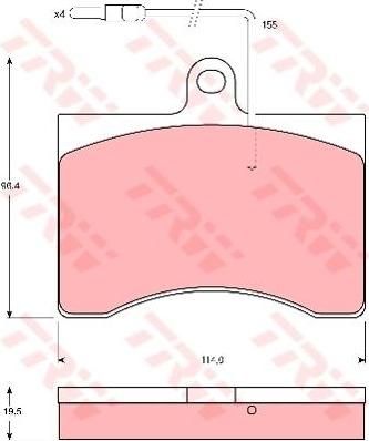 TRW GDB314 комплект тормозных колодок, дисковый тормоз на FIAT 242-SERIE автобус (242_)