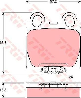 TRW GDB3233 Колодки задние LEXUS GS/IS/SC -05 (446630190)