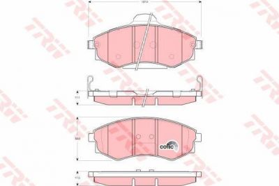 TRW GDB3256 Колодки передние HYUNDAI Elantra 00-06/Matrix 04-> (5810129A40)