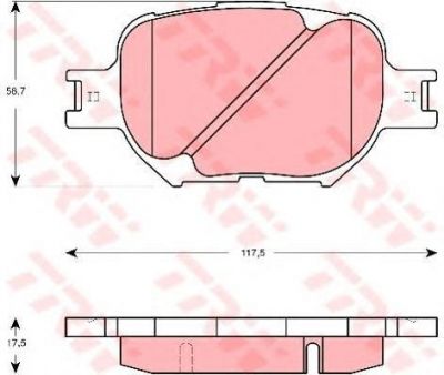 TRW GDB3316 Колодки передние TOYOTA Corolla (E12)/Celica T23/Mark II/Opa (446513030)