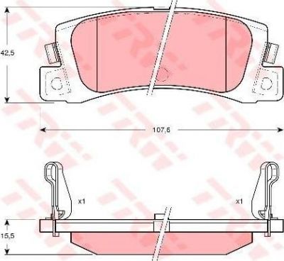 TRW GDB3329 комплект тормозных колодок, дисковый тормоз на TOYOTA COROLLA Liftback (_E11_)