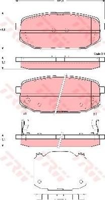 TRW GDB3384 Колодки тормозные HYUNDAI CENTENNIAL 3.5/4.5 99-03 задние (583023BA12)