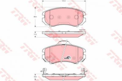 TRW GDB3386 Колодки тормозные передние Kia Sportage 04- Magentis 06- Hyundai Sonata (581011FE01)