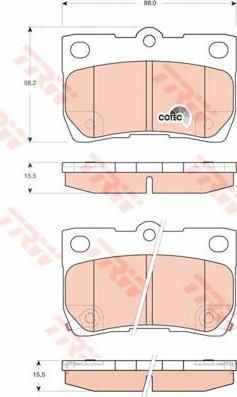 TRW GDB3399 Колодки задние LEXUS IS 200/GS 300 05- (446622190)