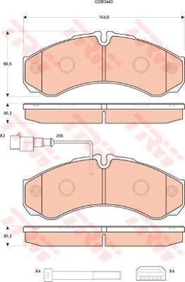 TRW GDB3440 комплект тормозных колодок, дисковый тормоз на NISSAN CABSTAR