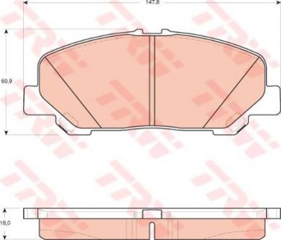 TRW GDB3455 Колодки тормозные TOYOTA PREVIA 06- передние (04465-28520)