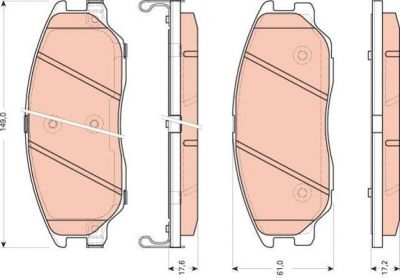 TRW GDB3465 Колодки тормозные передние HYUNDAI TERRACAN 01- KIA OPIRUS 03- (58101H1A80)