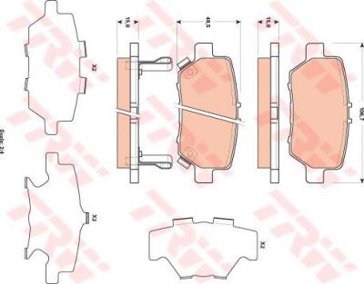 TRW GDB3512 Колодки тормозные HONDA LEGEND IV передние